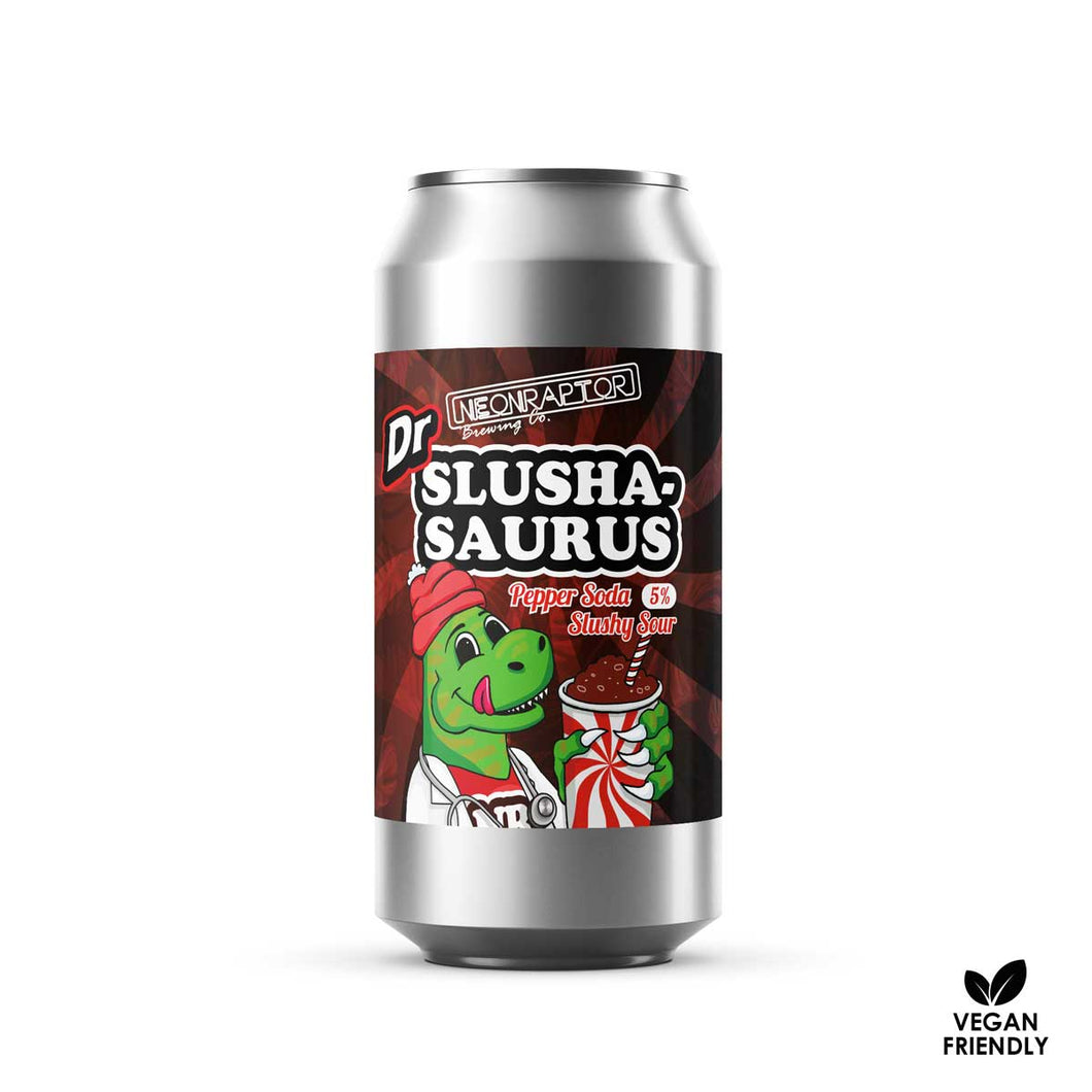 Dr Slushasaurus Pepper Soda Slushy Sour - Case of 12 Cans (440ml)